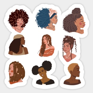 Black women glows differently sticker pack Sticker